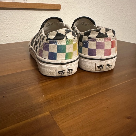 Vans Black and White Checkered Slip-On Sneakers - Picture 3 of 5